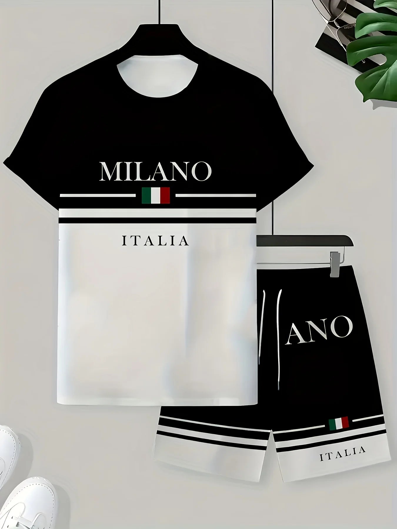 2026 Summer New Men's Short-Sleeved Set - 3D Trendy Brand Patchwork Letter Print - Casual Street Style - Fashionable Comfortable