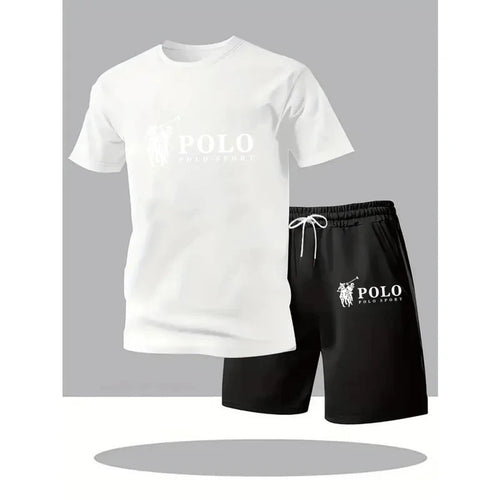 2026 Summer  Men's Set Urban Casual Fashion T-shirt and Shorts High Quality Crew Neck Short Sleeve Outfits Male Daily Sportswear