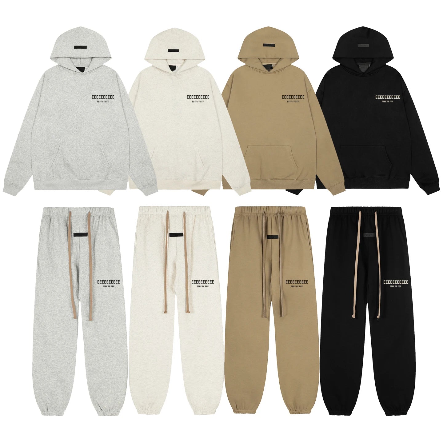 Fashion Double-Line Matching Set Men's Drawstring Pants Luxury Design Long Silicone Letter Pants High Street Couple Oversized Pants Hoodie Set