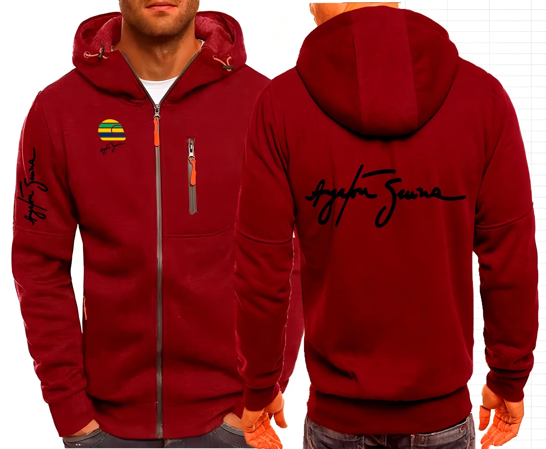2025 Hero Ayrton Senna F1 Men's Jackets Hooded Coats Casual Zipper Sweatshirts Male Men Clothing Outerwear Hoodies Jacket S-4XL