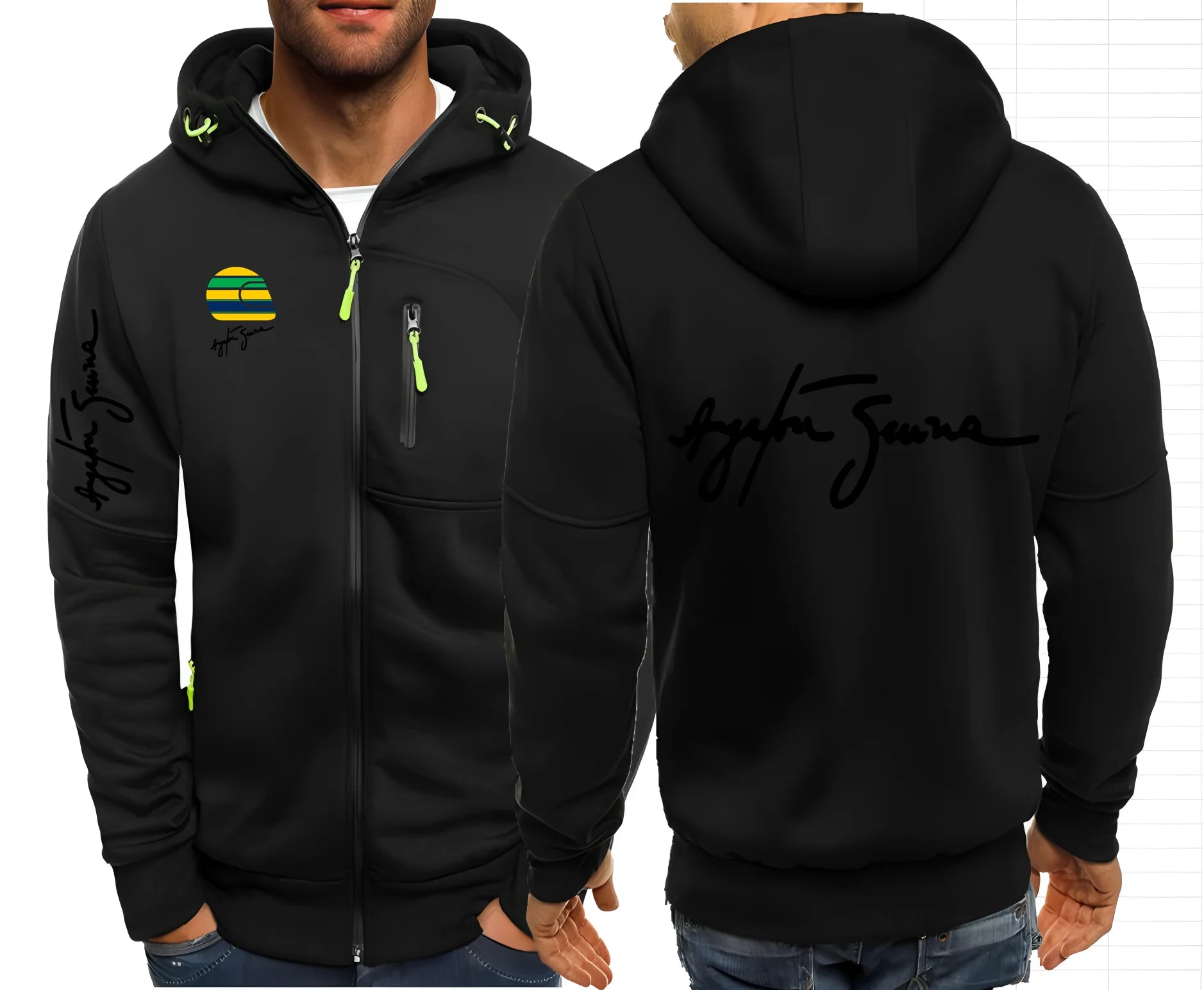 2025 Hero Ayrton Senna F1 Men's Jackets Hooded Coats Casual Zipper Sweatshirts Male Men Clothing Outerwear Hoodies Jacket S-4XL