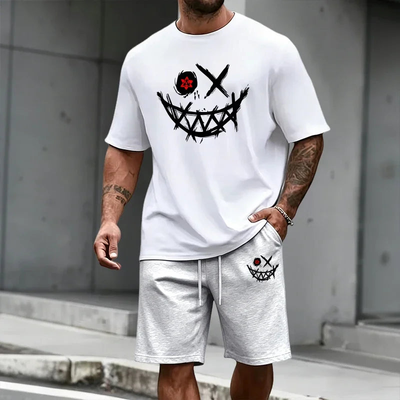 2026 Summer Men's Set T-shirt&shorts Urban Casual Fashion Short Sleeeve Outfits Streetwear Home Outdoor Comfort T-Shirts Co-ords
