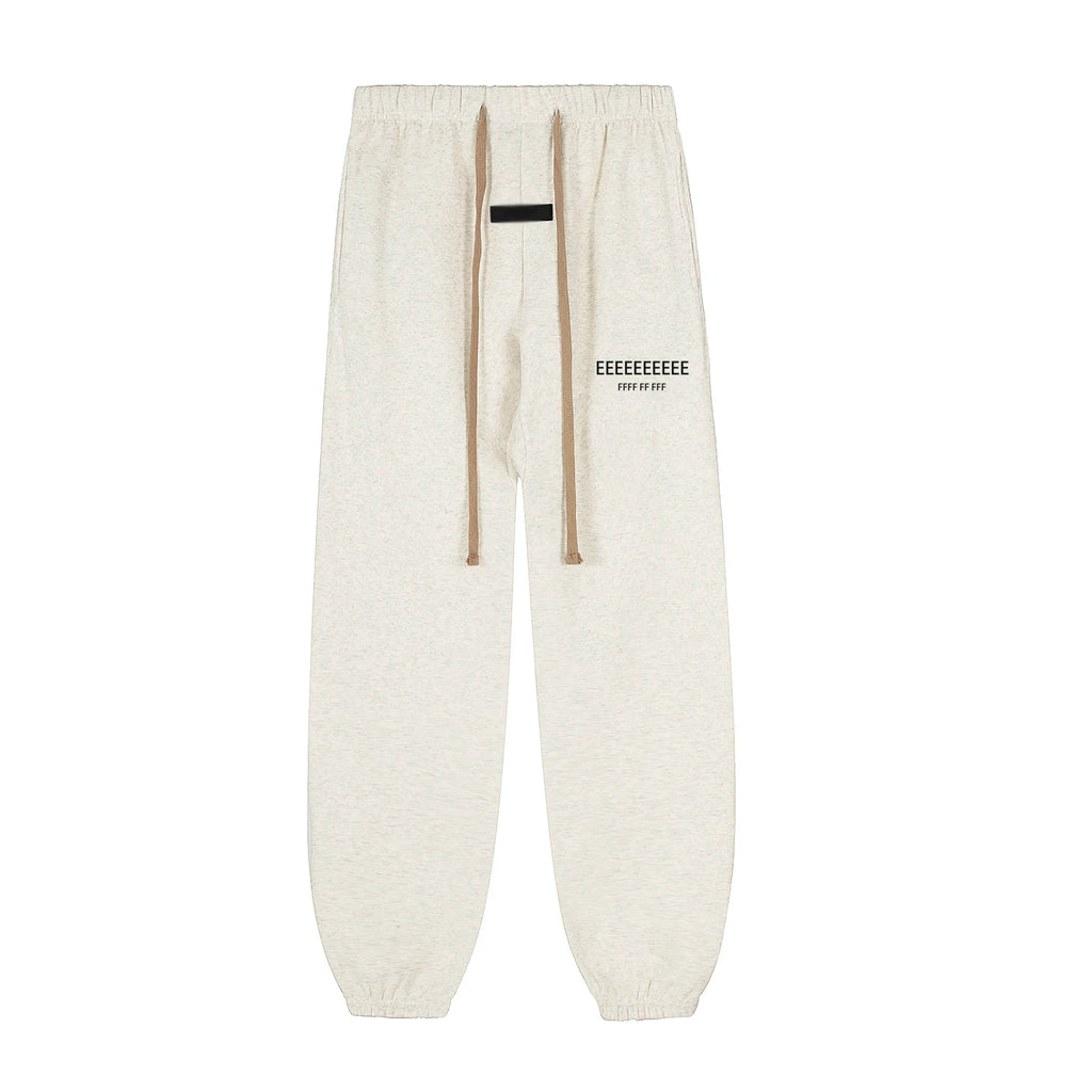 Fashion Double-Line Matching Set Men's Drawstring Pants Luxury Design Long Silicone Letter Pants High Street Couple Oversized Pants Hoodie Set