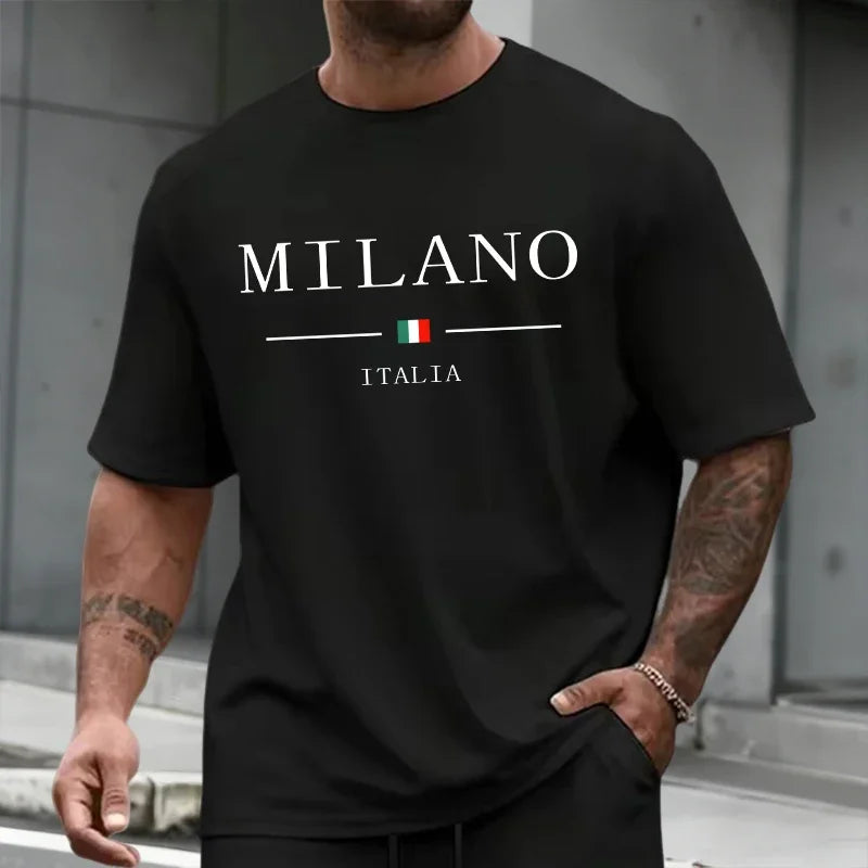 Men's Tracksuit Short Sleeve Top and Sports Shorts 2026 Summer Italy Fashion T-shirt Outfit Home Outdoor Daily Casual Sportswear