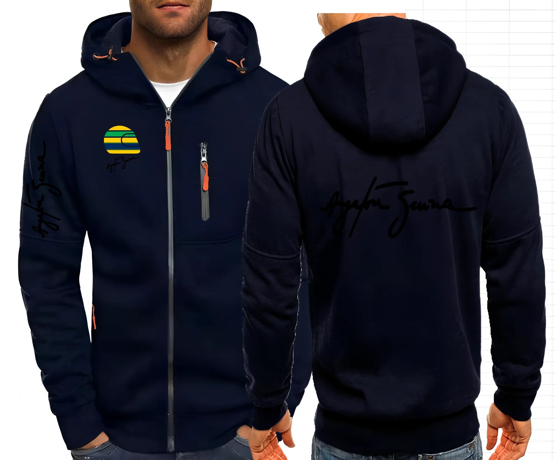 2025 Hero Ayrton Senna F1 Men's Jackets Hooded Coats Casual Zipper Sweatshirts Male Men Clothing Outerwear Hoodies Jacket S-4XL