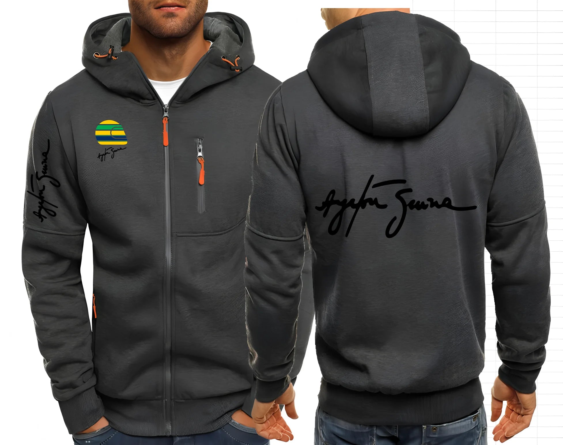 2025 Hero Ayrton Senna F1 Men's Jackets Hooded Coats Casual Zipper Sweatshirts Male Men Clothing Outerwear Hoodies Jacket S-4XL