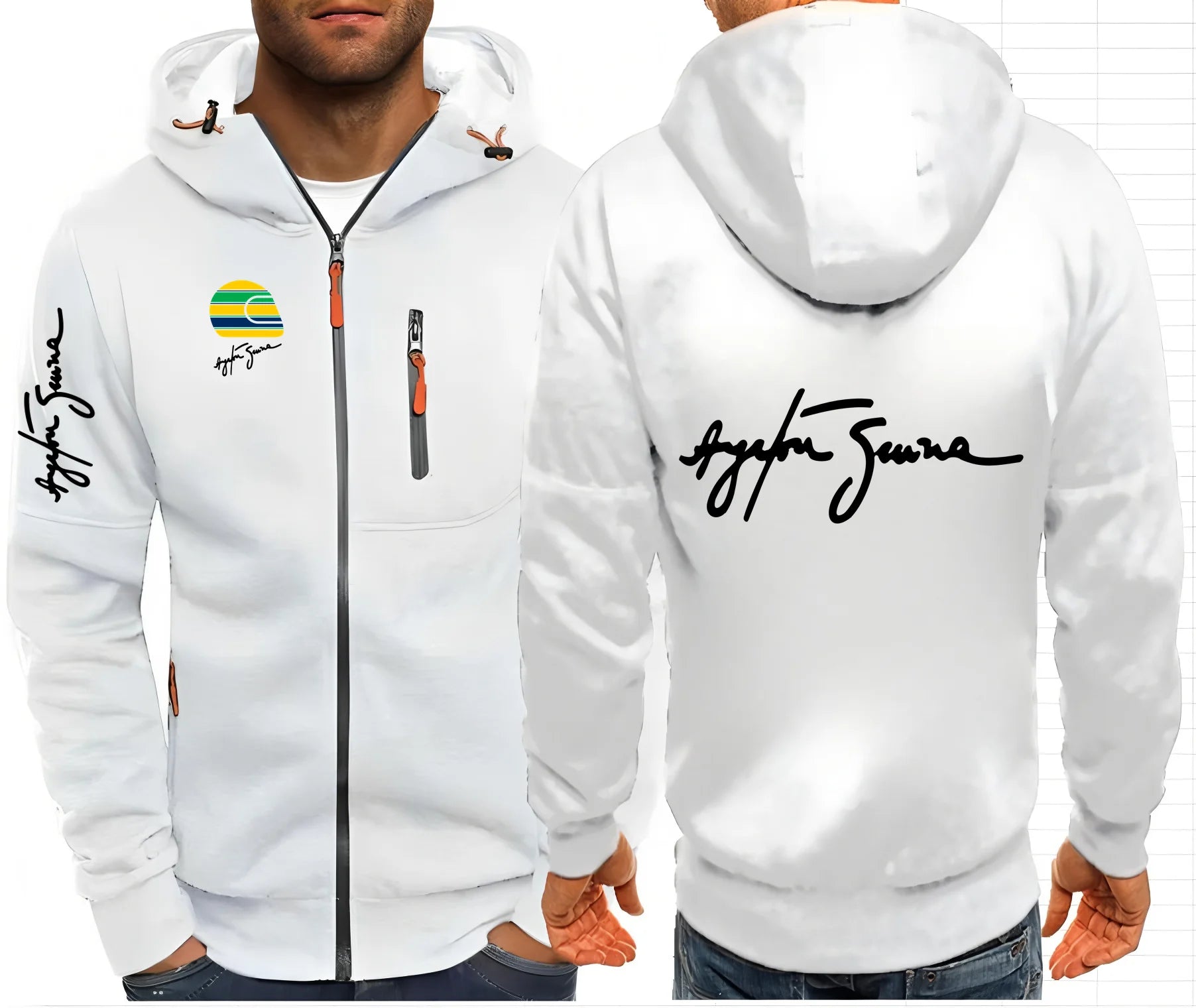 2025 Hero Ayrton Senna F1 Men's Jackets Hooded Coats Casual Zipper Sweatshirts Male Men Clothing Outerwear Hoodies Jacket S-4XL
