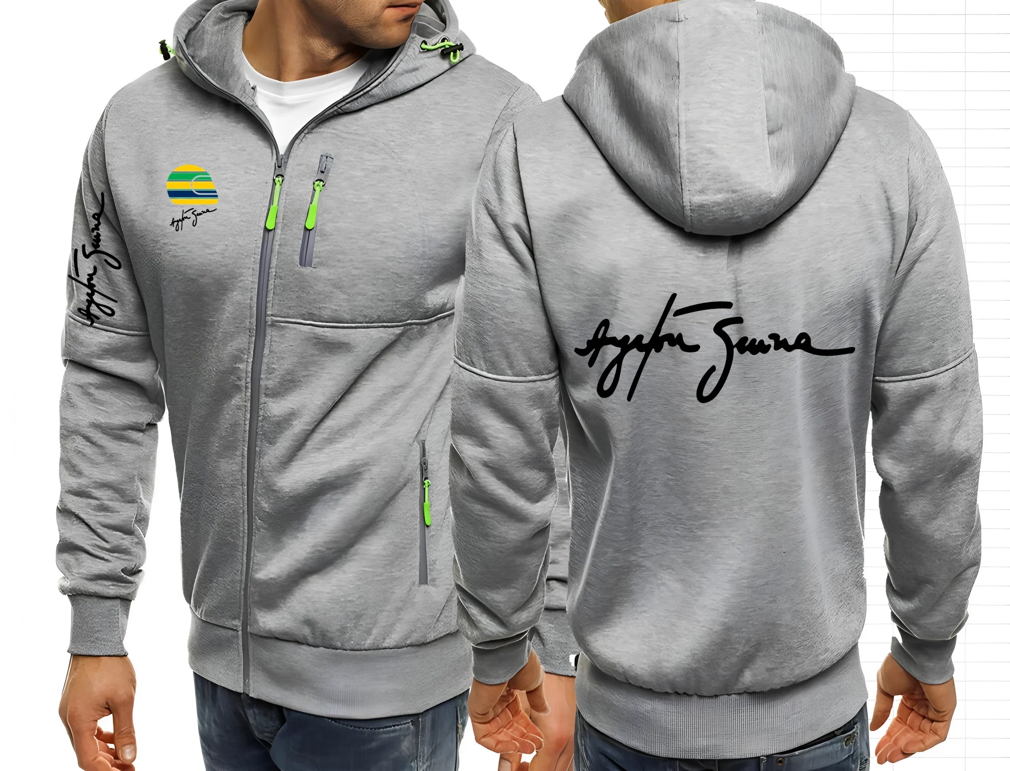 2025 Hero Ayrton Senna F1 Men's Jackets Hooded Coats Casual Zipper Sweatshirts Male Men Clothing Outerwear Hoodies Jacket S-4XL