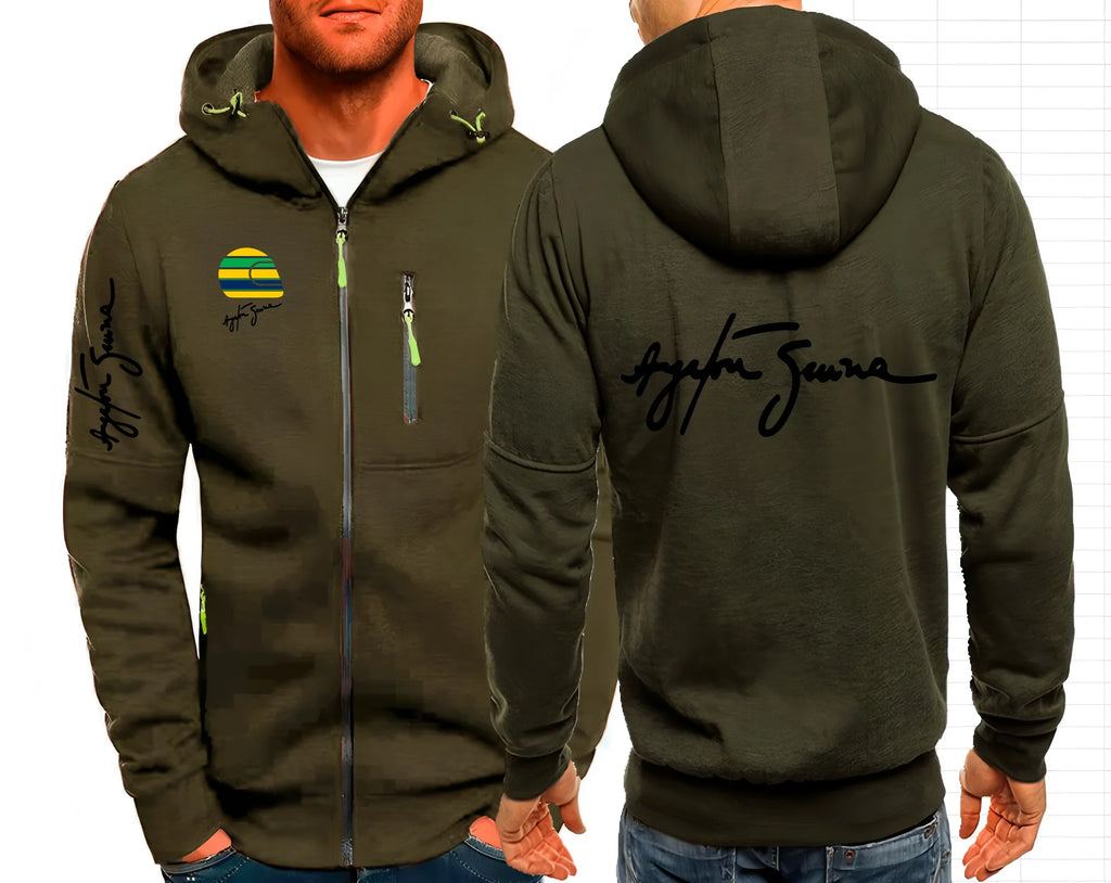 2025 Hero Ayrton Senna F1 Men's Jackets Hooded Coats Casual Zipper Sweatshirts Male Men Clothing Outerwear Hoodies Jacket S-4XL