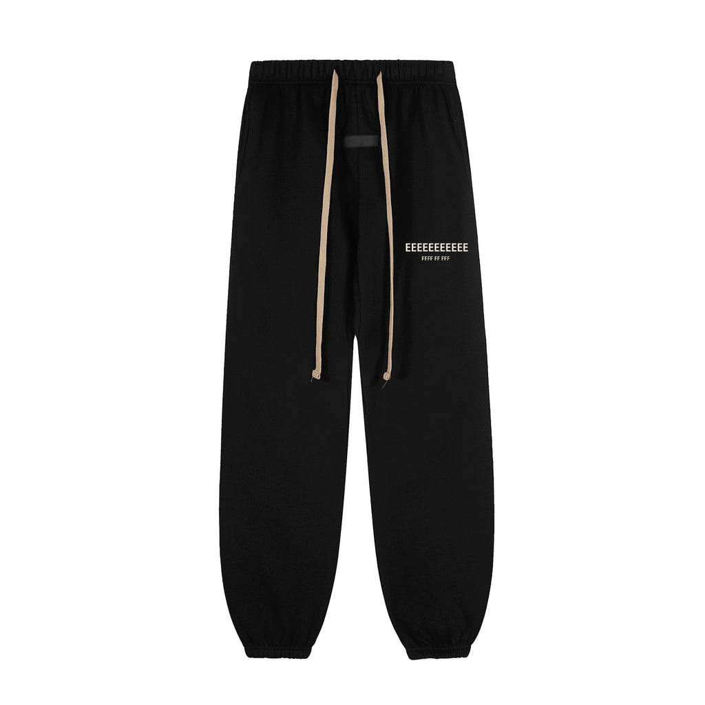 Fashion Double-Line Matching Set Men's Drawstring Pants Luxury Design Long Silicone Letter Pants High Street Couple Oversized Pants Hoodie Set