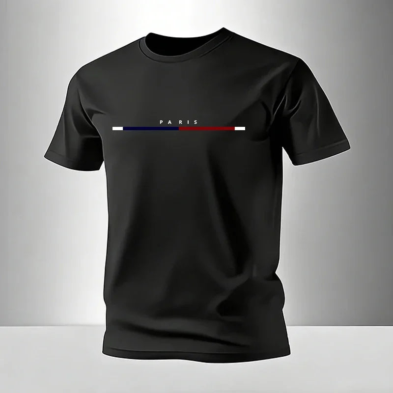 Men's Set T-shirt and Sweatpants Paris Print Summer Short Sleeve Tracksuit Male Home Outdoor Comfort Casual Tees Outfit S-3XL