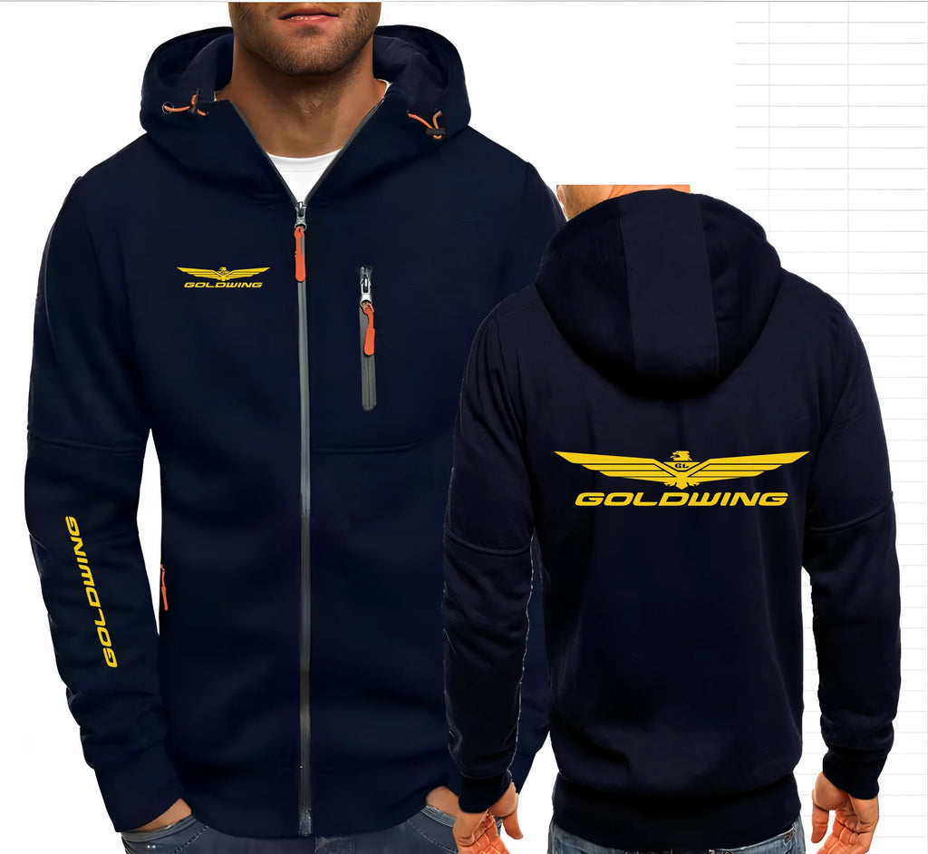 Golden Wing 1500 1800 Motorcycle Men's Hoodies Sweatshirt Zipper Hooded Sweatshirt Men Clothing Sportswear Casual Jacket S-4XL