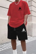 Summer Fashion Trendy Casual Sports Two Piece Set Youth Men's Short sleeved T-shirt+Shorts Set