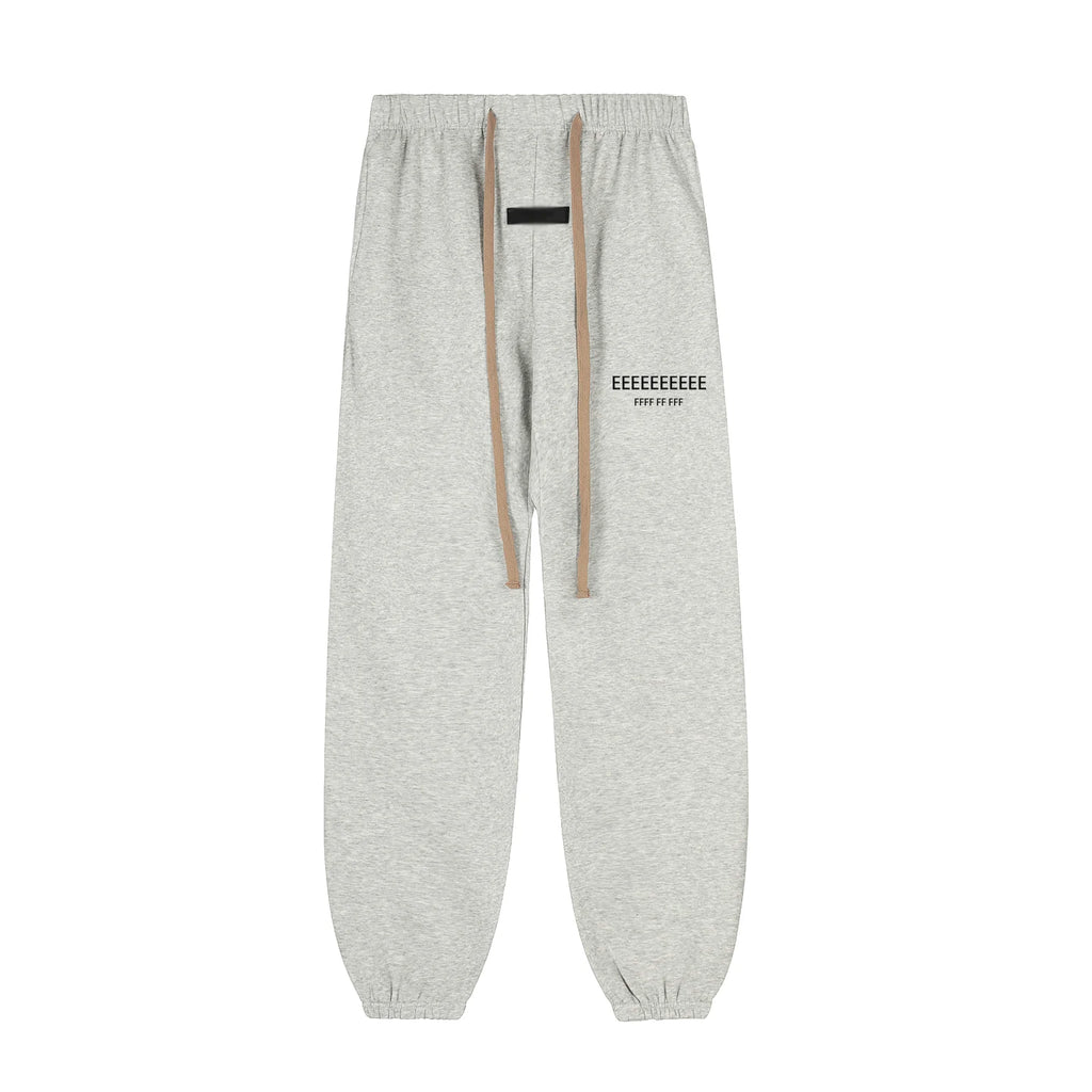 Fashion Double-Line Matching Set Men's Drawstring Pants Luxury Design Long Silicone Letter Pants High Street Couple Oversized Pants Hoodie Set